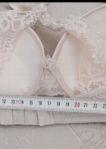 Bej Nakışlı Dantel detaylı Vintage Bohem Sütyen - Görsel 4