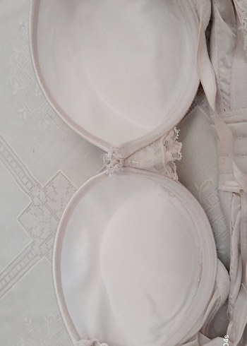 Bej Nakışlı Dantel detaylı Vintage Bohem Sütyen - Görsel 6