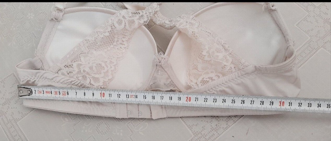 Bej Nakışlı Dantel detaylı Vintage Bohem Sütyen - Görsel 4