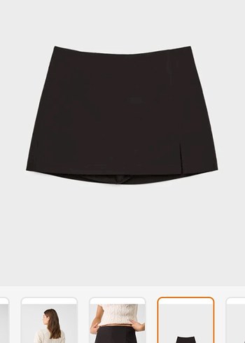 Stradivarius Siyah Mini Etek, Normal Kesim, Minimalist