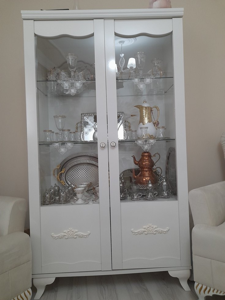 vitrin gümüşlük kitaplık - Görsel 5