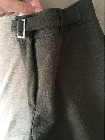38 Beden haki Renk Sateen kumaş pantolon