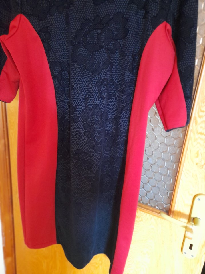 Kırmızı Siyah Hamile Midi Tunik - Görsel 2