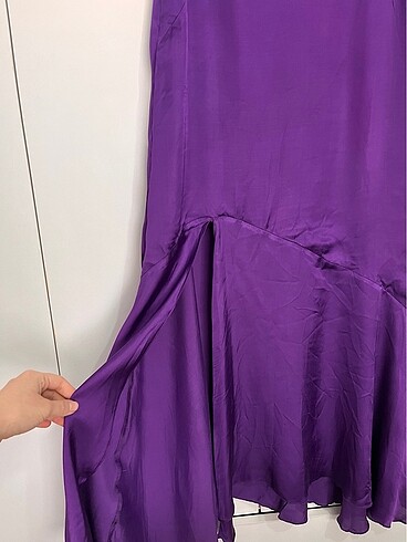 Zara Beyyoglu Mor Saten Elbise