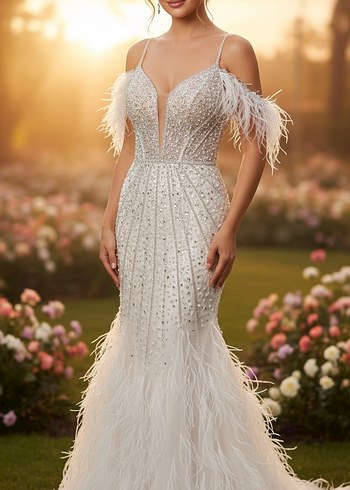 Balık model gelinlik nişanlık abiye - Görsel 3