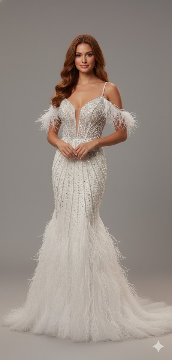 Balık model gelinlik nişanlık abiye - Görsel 2