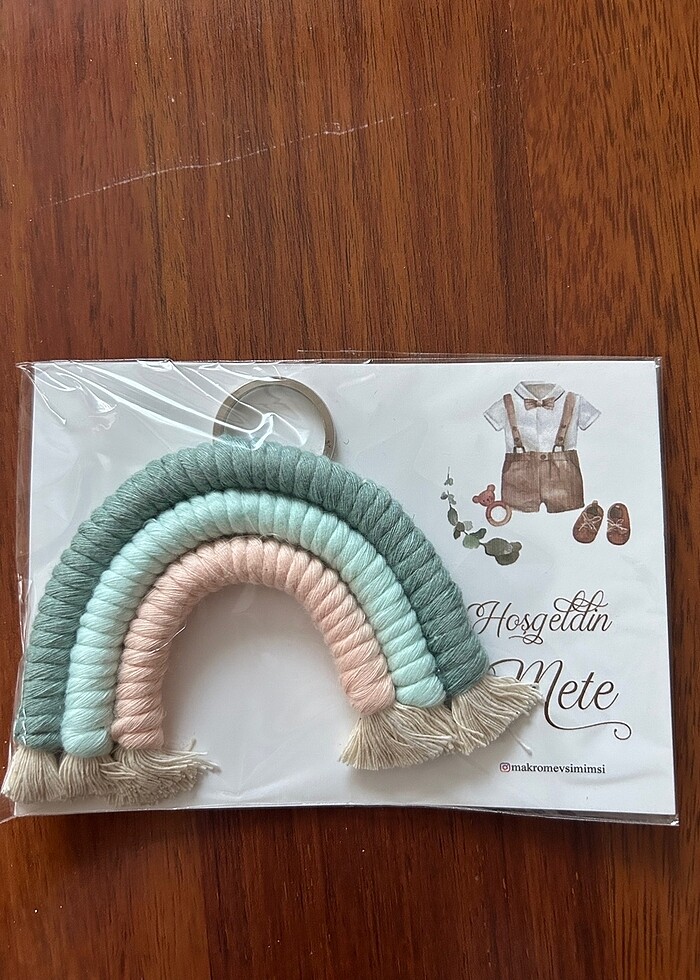 Makrome hediyelik anahtarlık - Görsel 2