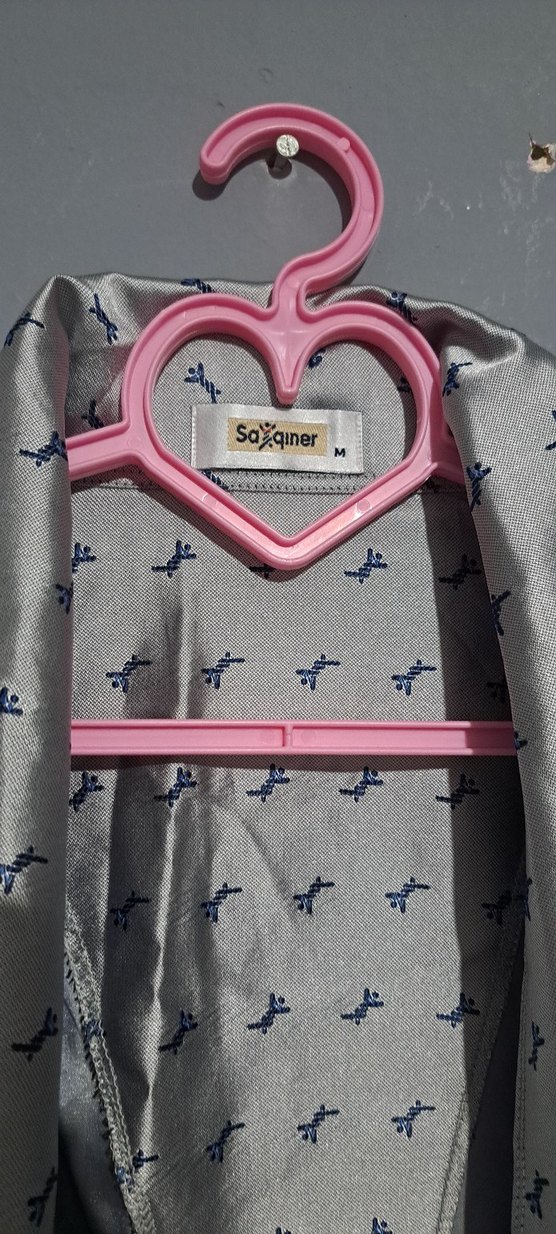 Gri Erkek Uzun Kollu Düğmeli Pijama takımı - Görsel 3