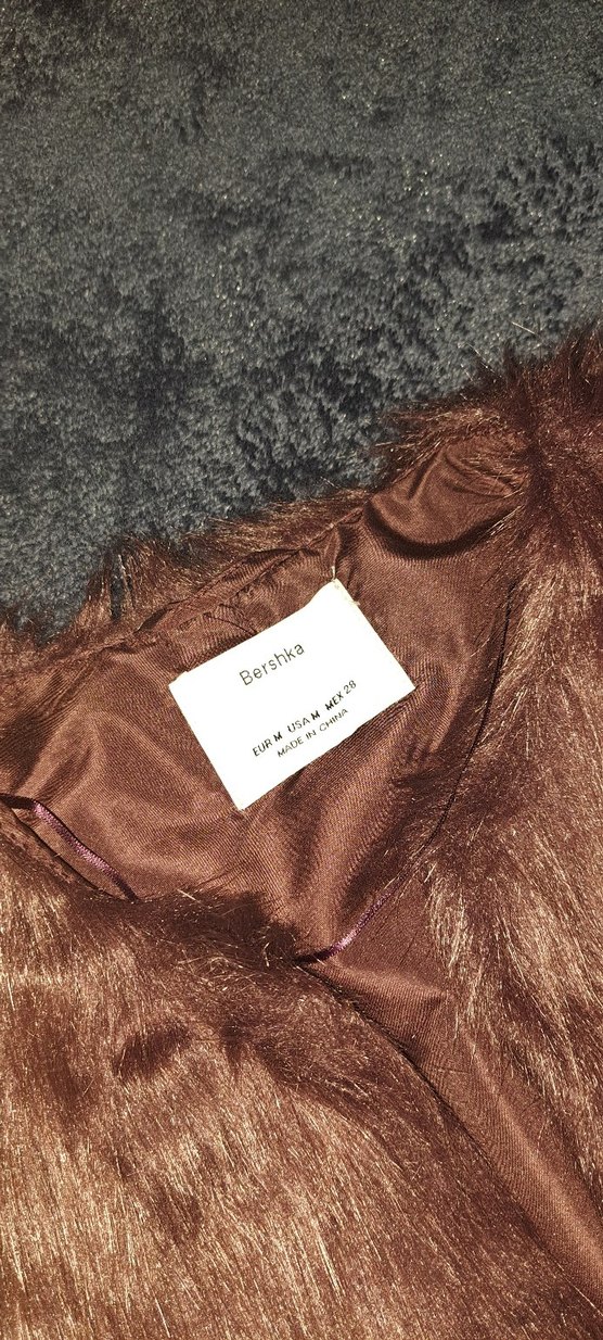 bordo Kürklü Kadın Yelek - Görsel 3