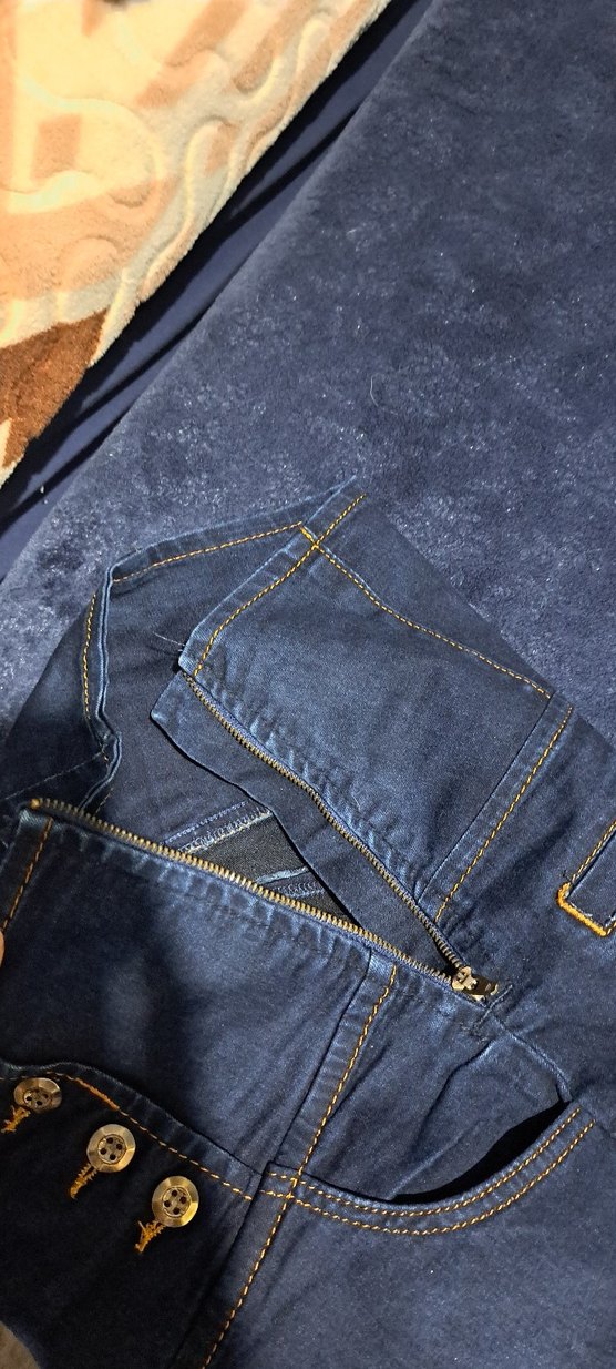 Düğmeli Lacivert Kadın Slim Fit Midi Jean - Görsel 4