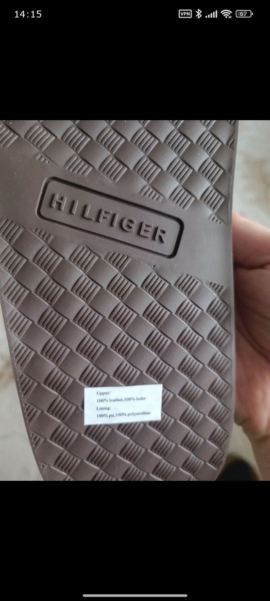 Tommy Hilfiger Erkek terlik hakiki deri - Görsel 4