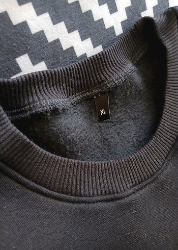 xl Beden Siyah Kadın Bisiklet Yaka Sweatshirt