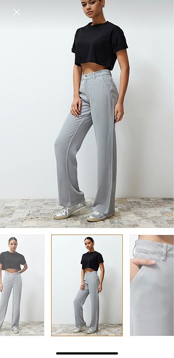 34 Beden Trendyolmilla gri pantolon