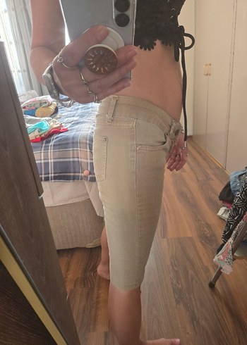 Bej bermuda şort - Görsel 4