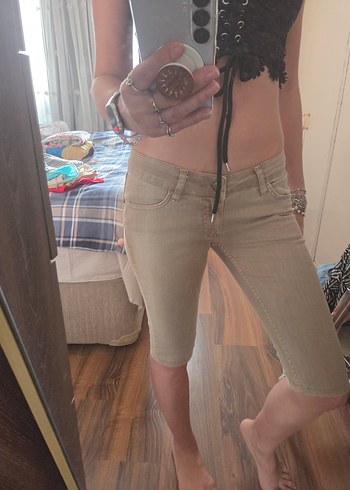 Bej bermuda şort - Görsel 3