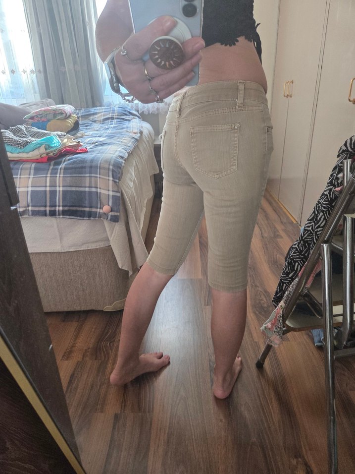 Bej bermuda şort - Görsel 5