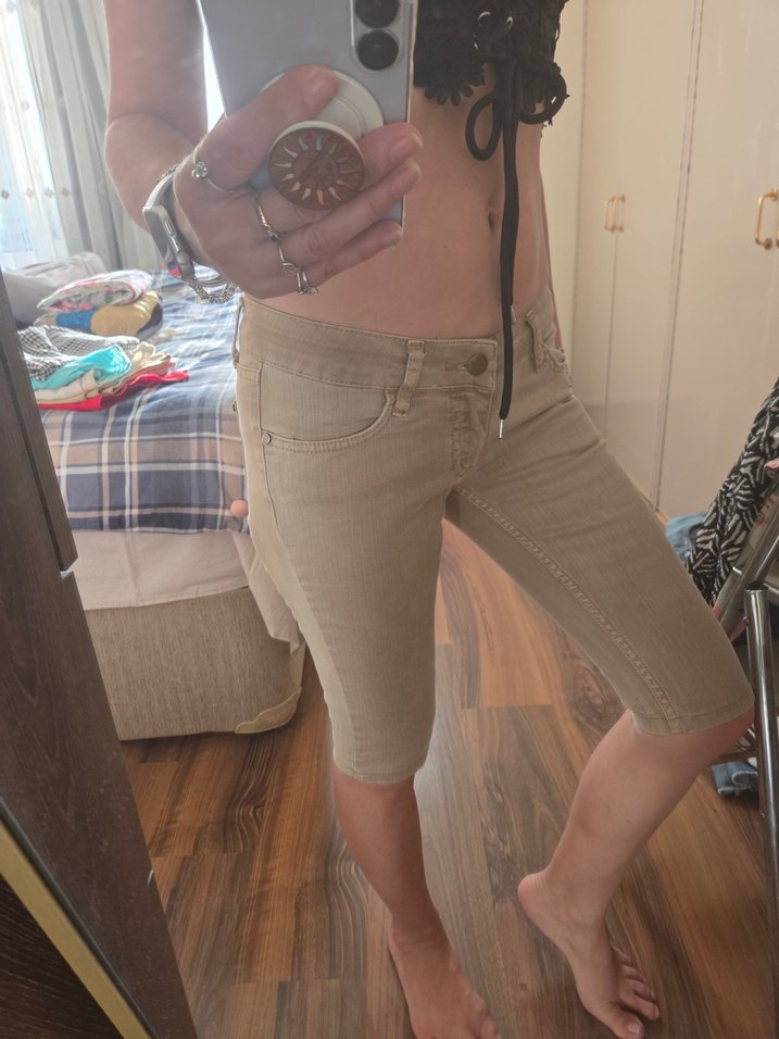 Bej bermuda şort - Görsel 2