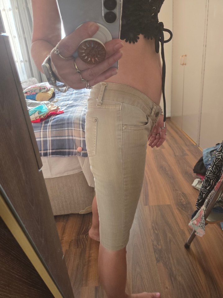 Bej bermuda şort - Görsel 4