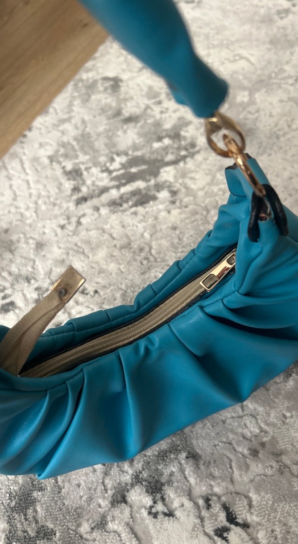 Parlak Turkuaz Deri Kadın Çanta - Görsel 3