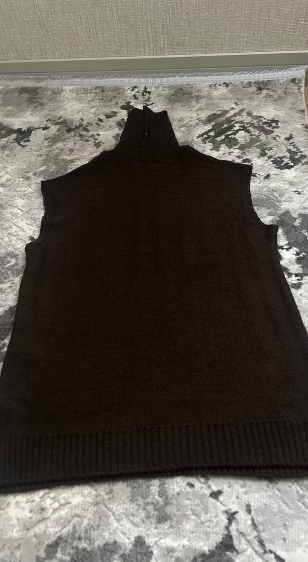 Kadın Kahverengi Boğazlı Triko Süveter - Görsel 4