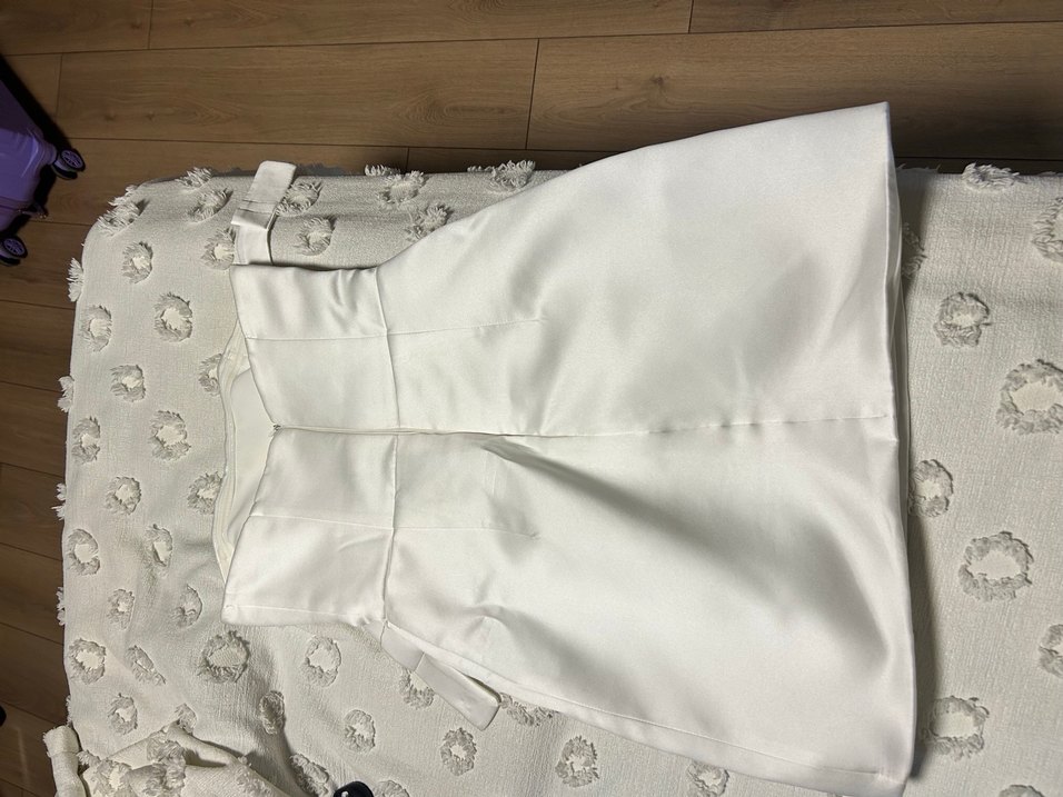 Beyaz Straplez Mini Gelinlik - Görsel 2