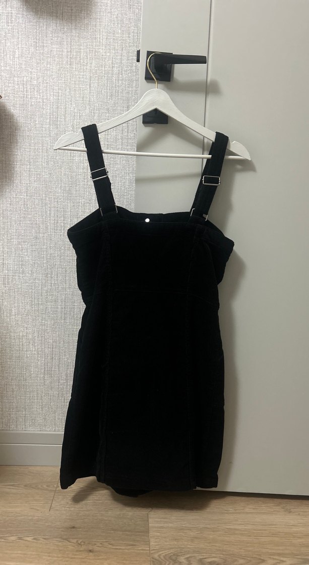 Siyah Düğmeli Midi Süet Elbise - Görsel 3