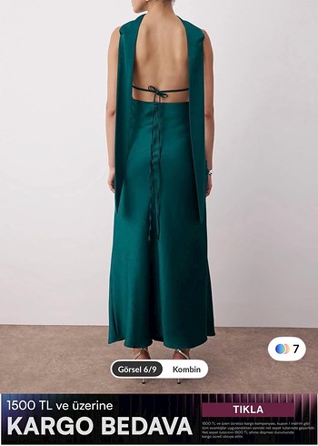 Klasik Kesim V Yaka Uzun İpek Elbise - Görsel 3