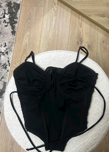 Siyah Mini Strappy Büstiyer - Görsel 3