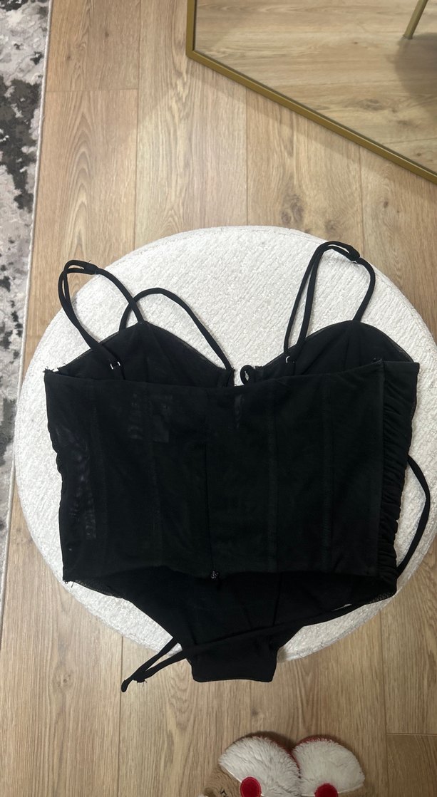 Siyah Mini Strappy Büstiyer - Görsel 4