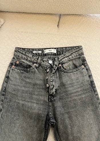 Gri Regular Fit Midi Denim Kadın Kot Pantolon - Görsel 4