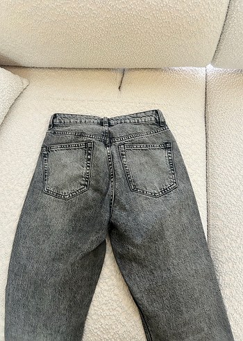 Gri Regular Fit Midi Denim Kadın Kot Pantolon - Görsel 6