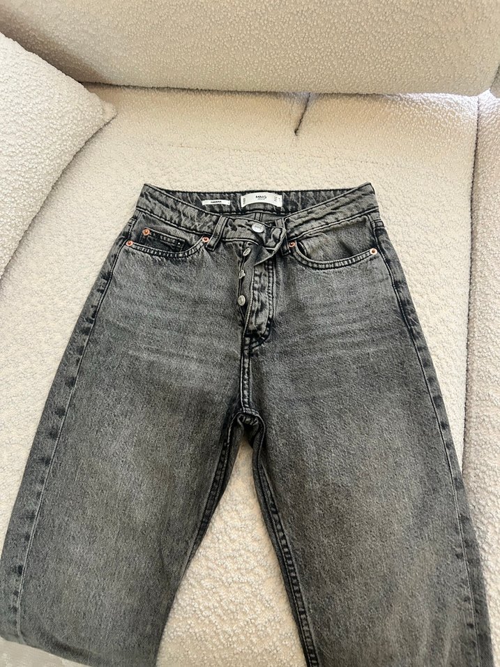 Gri Regular Fit Midi Denim Kadın Kot Pantolon - Görsel 5