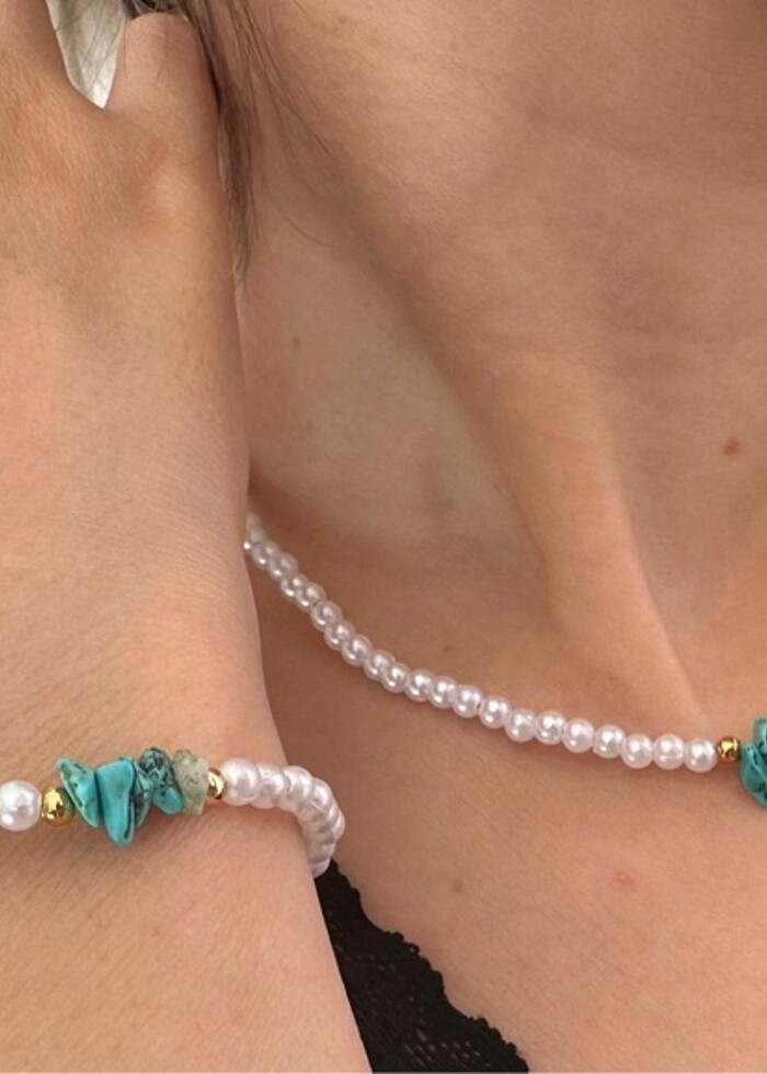 İnci kolye bileklik takım - Görsel 2