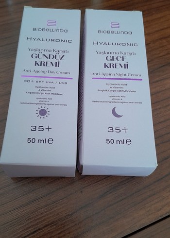 Biobellinda Hyaluronic Anti-Ageing Gündüz ve Gece Kremi 50 ml