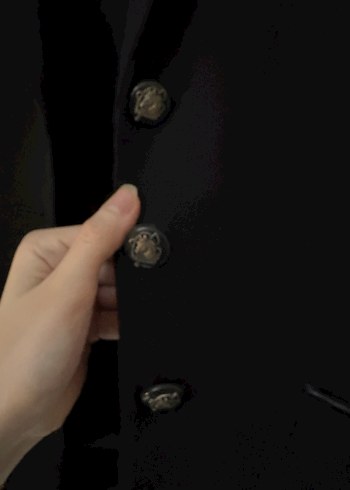 Ralph lauren Düğmeli Siyah Deri Kadın Blazer Ceket - Görsel 4