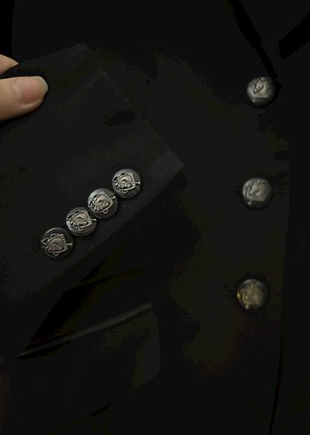 Ralph lauren Düğmeli Siyah Deri Kadın Blazer Ceket - Görsel 6