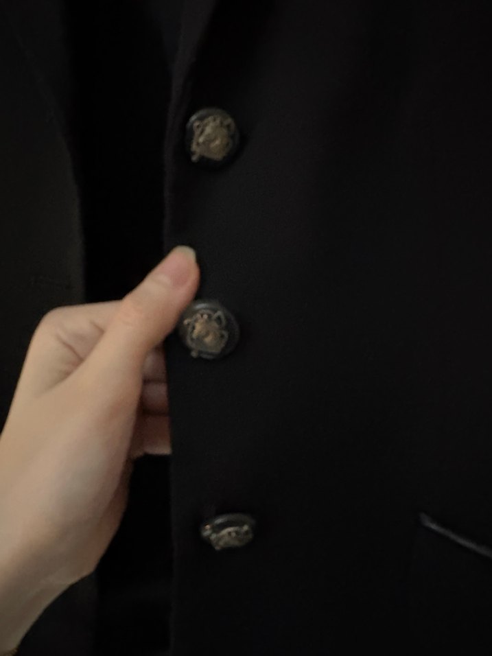 Ralph lauren Düğmeli Siyah Deri Kadın Blazer Ceket - Görsel 4