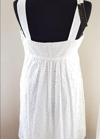 38 Beden beyaz Renk Laundry By Shelli Segal Eyelet Beyaz Delikli Cepli Elbise 8 