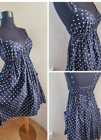 s Beden Moda International Puantiyeli Cepli #Elbise S