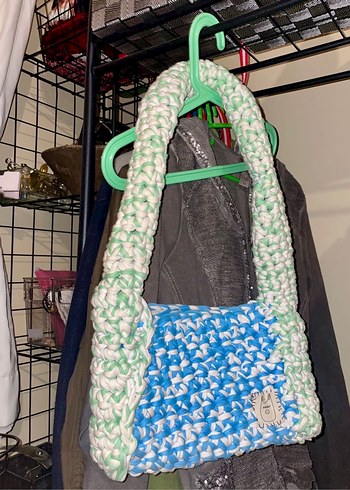 PochetCo Çok Renkli Örgü Kadın Çanta - Görsel 2