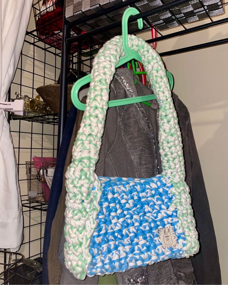 PochetCo Çok Renkli Örgü Kadın Çanta - Görsel 2