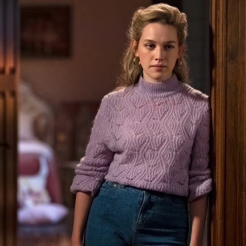 Lila Örgü Kadın Kazak Yüksek Yaka - Görsel 2