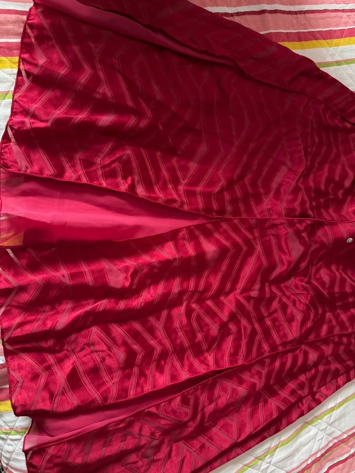 Uzun Kollu Pembe Kadın Bluz V Yaka - Görsel 2