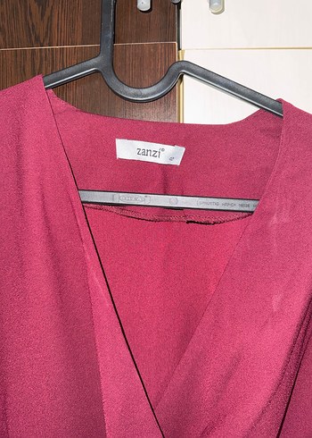 Bordo Midi Boy Salaş Kadın Elbise - Görsel 2