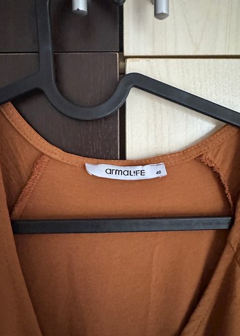 Kadın Kahverengi Uzun Kollu Midi Elbise - Görsel 2