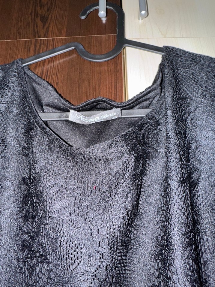 Siyah Dantel Midi Uzun Kollu Gece Elbisesi - Görsel 2