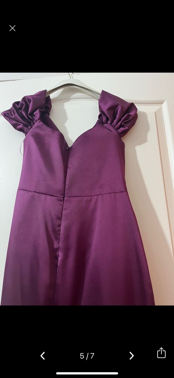 Bordo Drapeli Uzun Abiye Elbise - Görsel 4