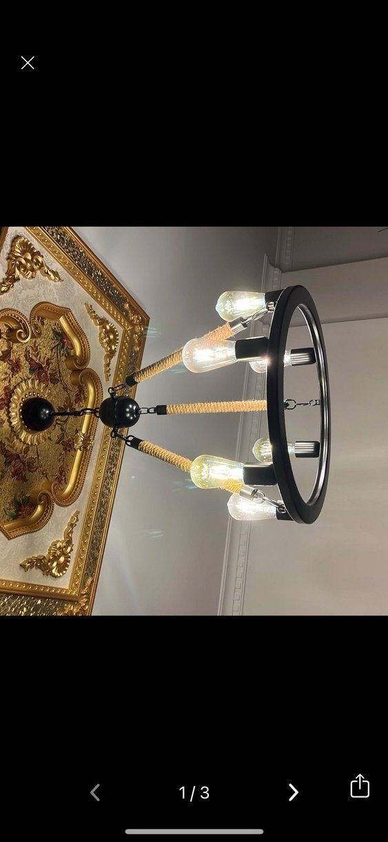 6 lı Siyah Tavan Avizesi ürün koliyle ve ampüller gönderilecekti - Görsel 2