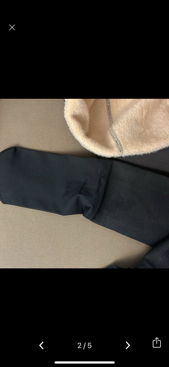 Siyah Kadın Polar Tayt Velcro Detaylı - Görsel 3