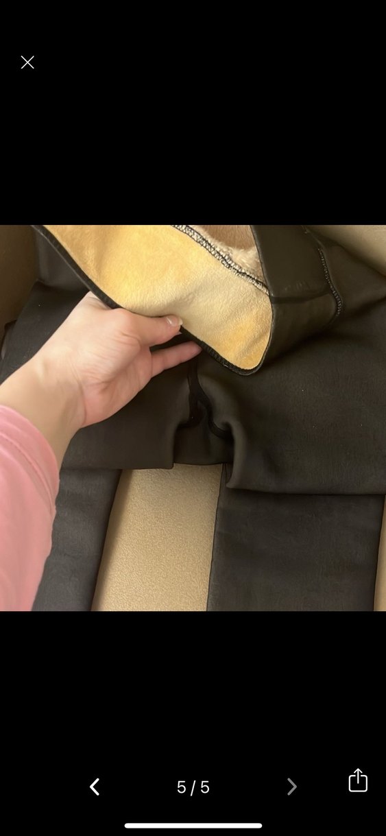 Siyah Kadın Polar Tayt Velcro Detaylı - Görsel 5